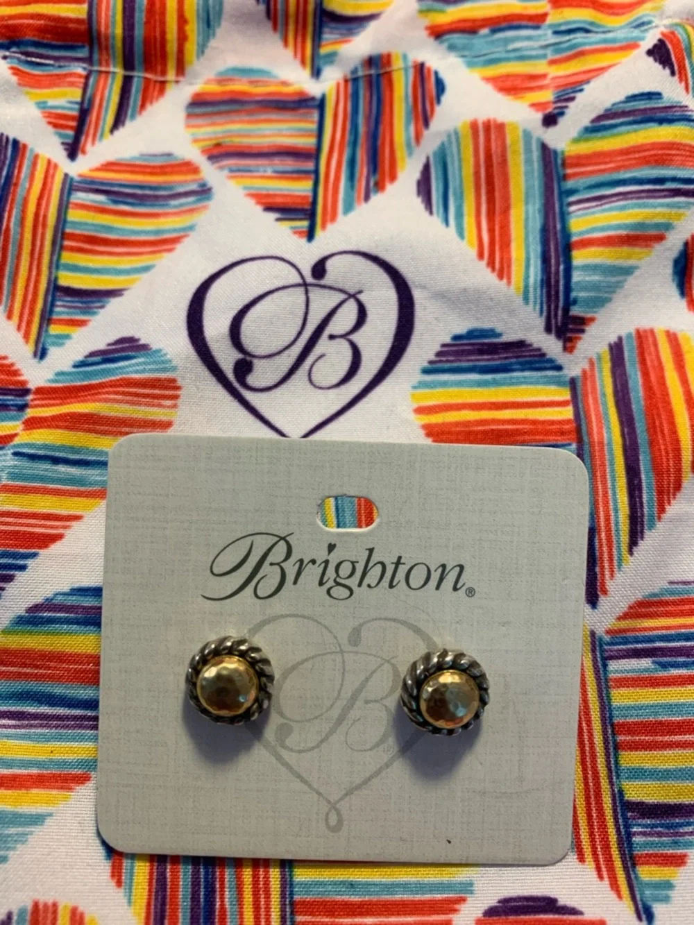 2 Brighton Gold-Tone Rope Stud Earrings - Picture 2 of 3